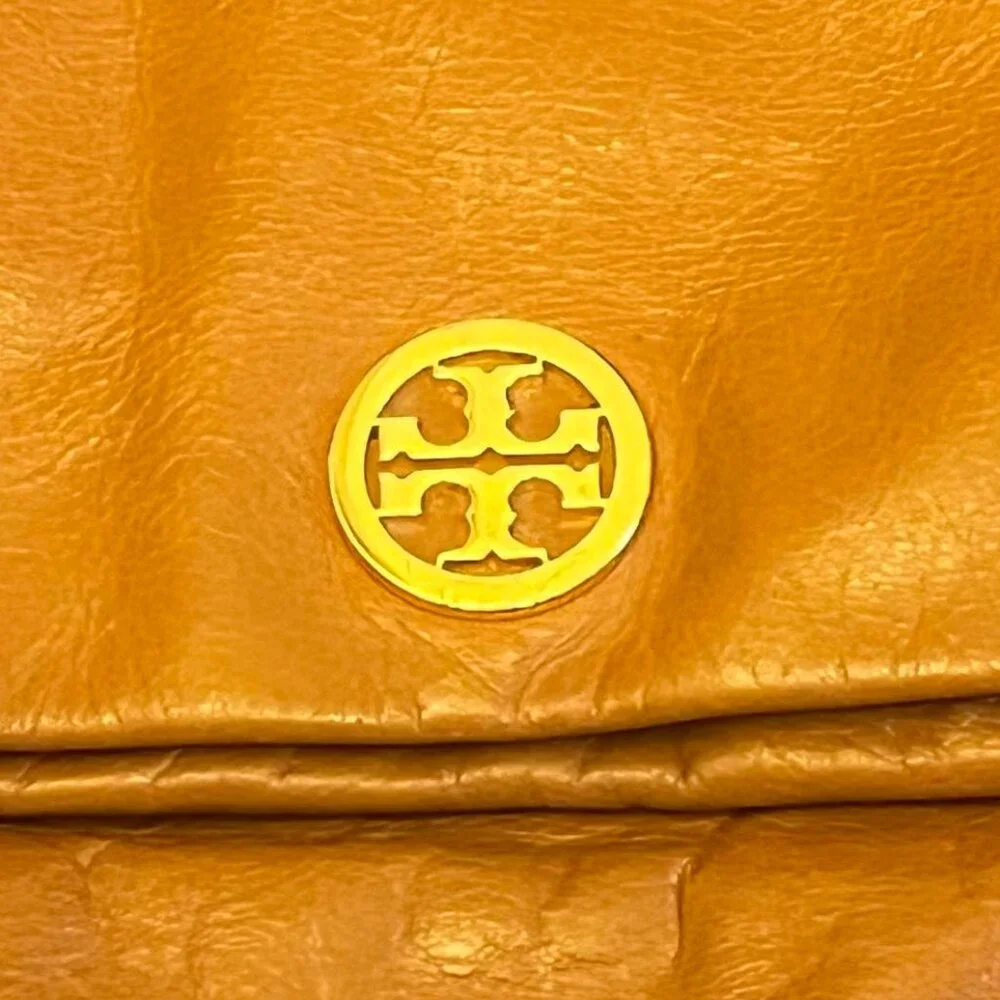 Tory Burch Tan Leather Foldover Bag - Picture 5 of 13